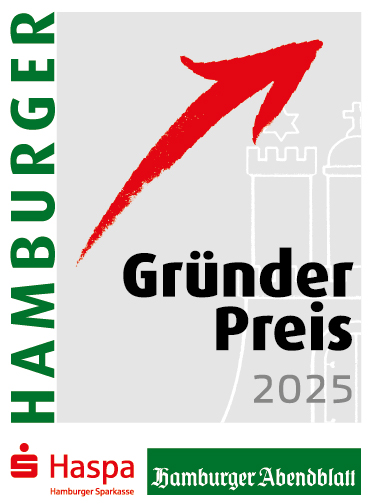Logo Hamburger Gründer Preis 2025 from Hamburger Sparkasse and Hamburger Abendblatt